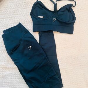 Gymshark Teal Sports Bra and Leggings Set